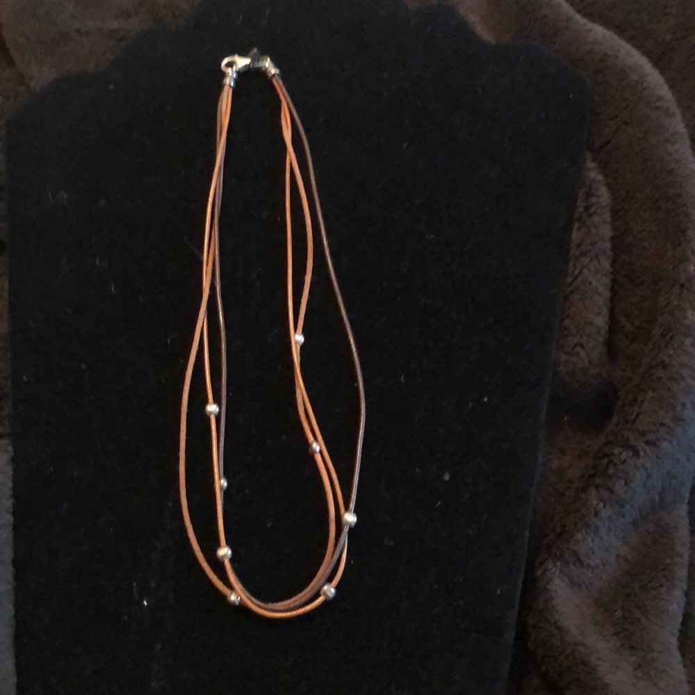Triple Strand Leather Necklace